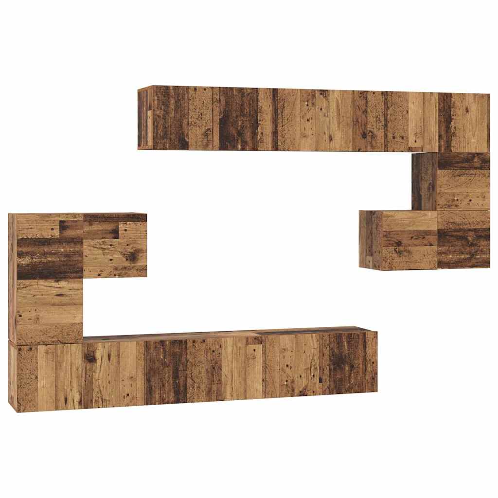 Ensemble meuble TV 10 pcs Bois Ancien Bois d'ingénierie - XIOS