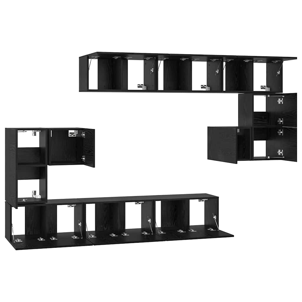 Ensemble meuble TV 10 pcs Chêne noir Bois d'ingénierie - XIOS