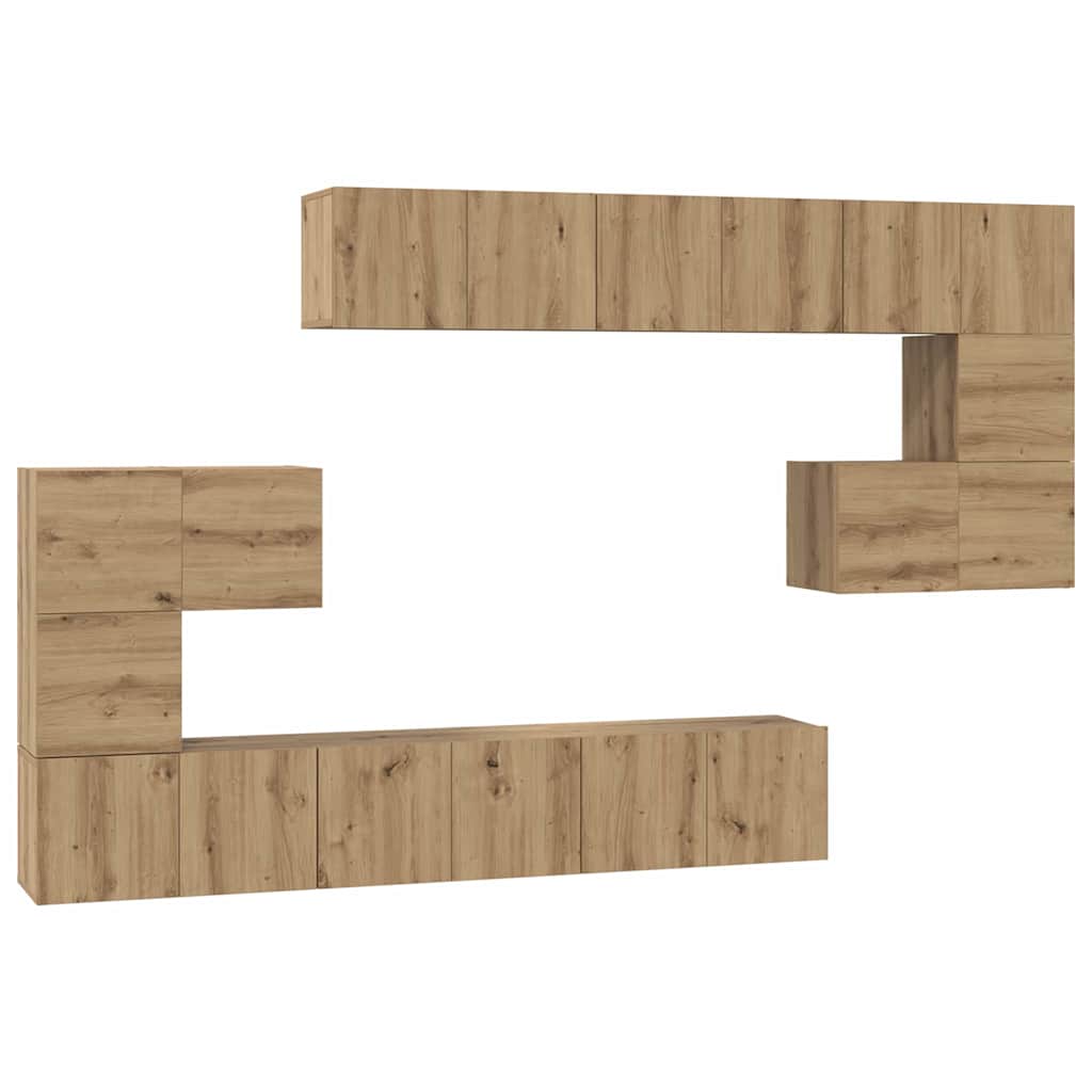 Ensemble meuble TV 10 pc Chêne artisanal Bois d'ingénierie