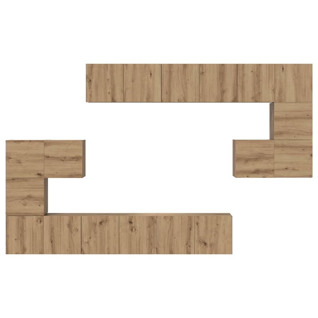 Ensemble meuble TV 10 pc Chêne artisanal Bois d'ingénierie