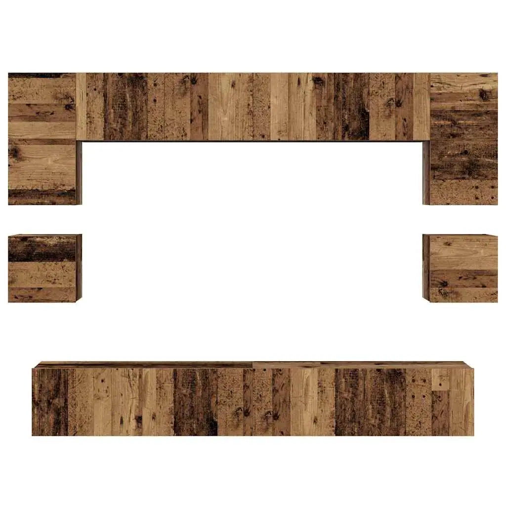 Ensemble meuble TV 8 pc Bois Ancien Bois d’ingénierie - XIOS