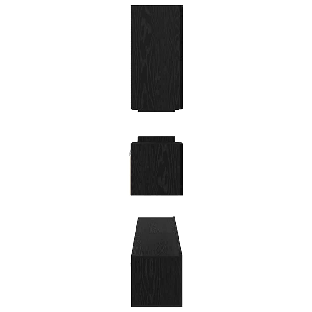 Ensemble meuble TV 8 pc Chêne noir Bois d'ingénierie