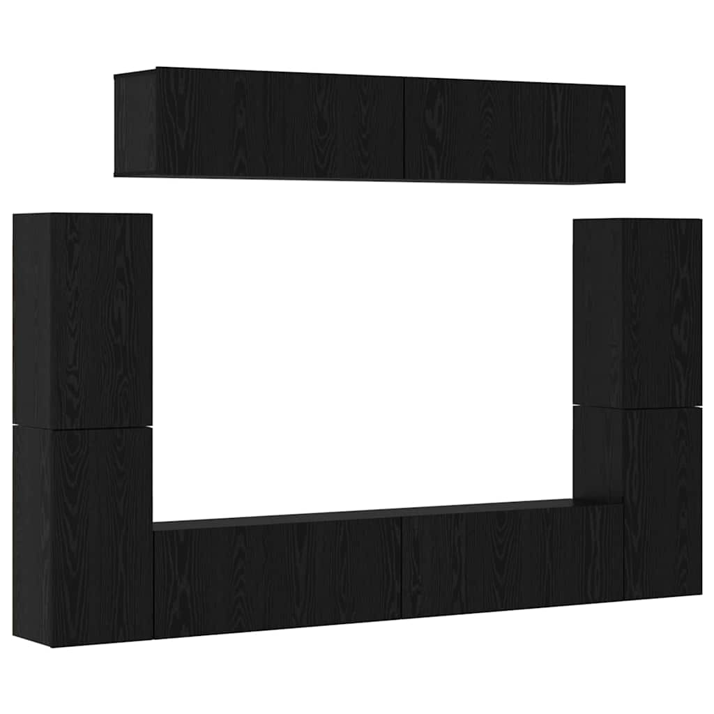 Ensemble meuble TV 8 pcs Chêne noir Bois d'ingénierie - XIOS