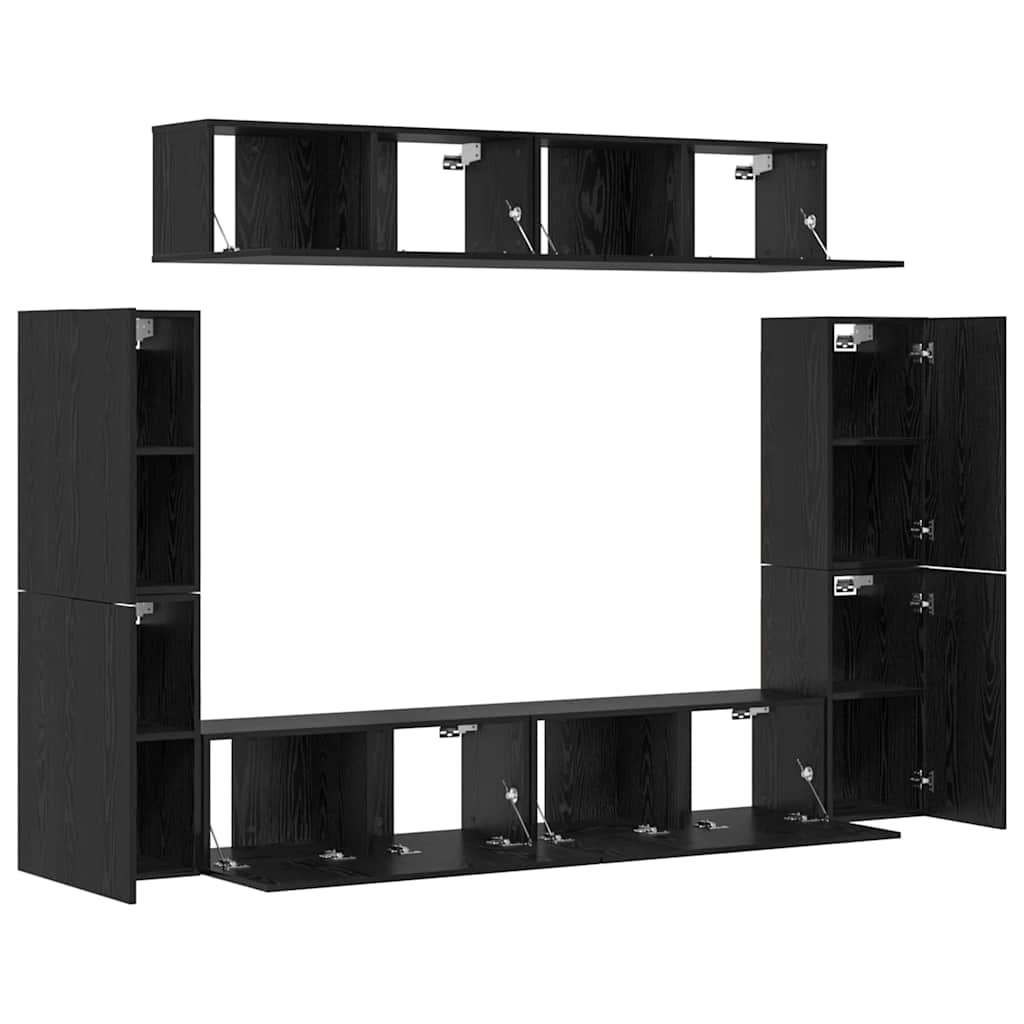 Ensemble meuble TV 8 pcs Chêne noir Bois d'ingénierie - XIOS