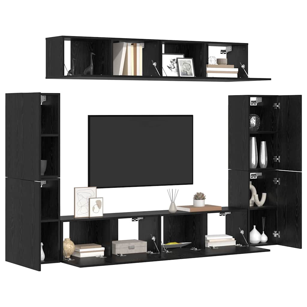Ensemble meuble TV 8 pcs Chêne noir Bois d'ingénierie - XIOS