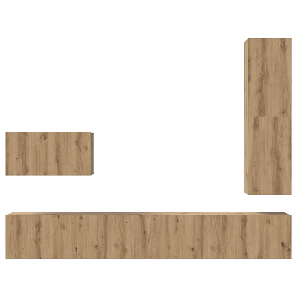 Ensemble meuble TV 4 pcs Chêne artisanal Bois d'ingénierie - XIOS
