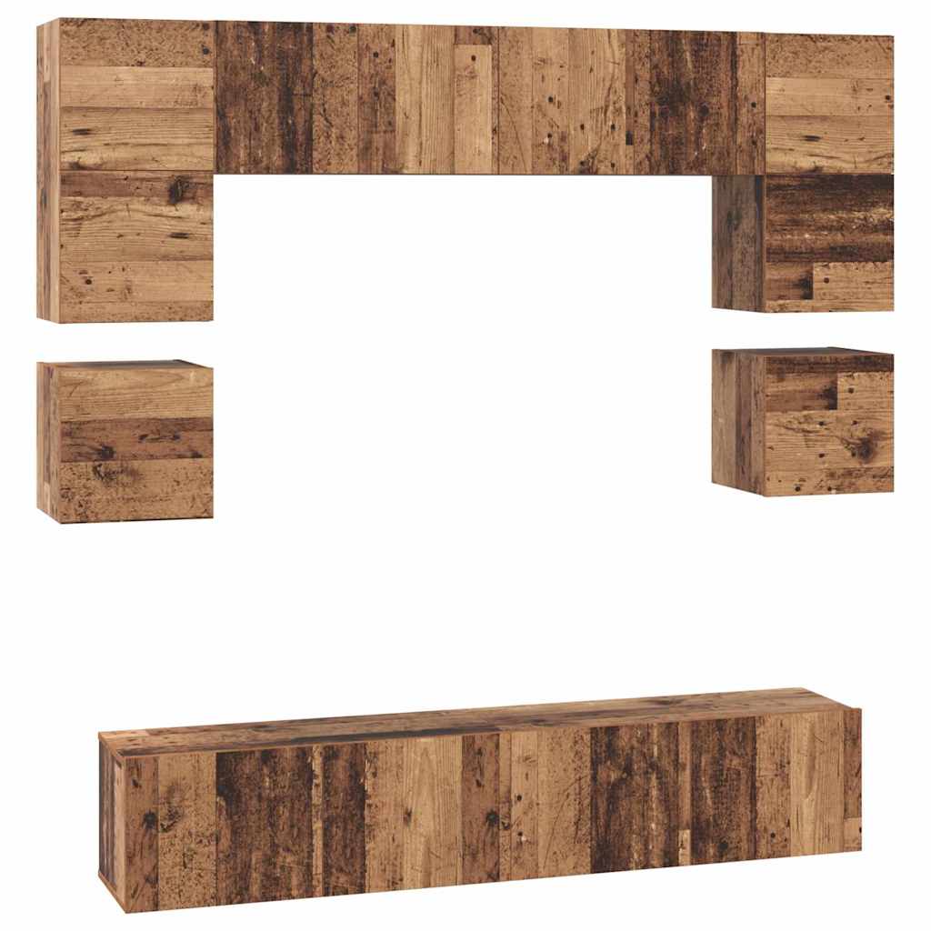 Ensemble meuble TV 8 pcs Bois Ancien Bois d'ingénierie - XIOS