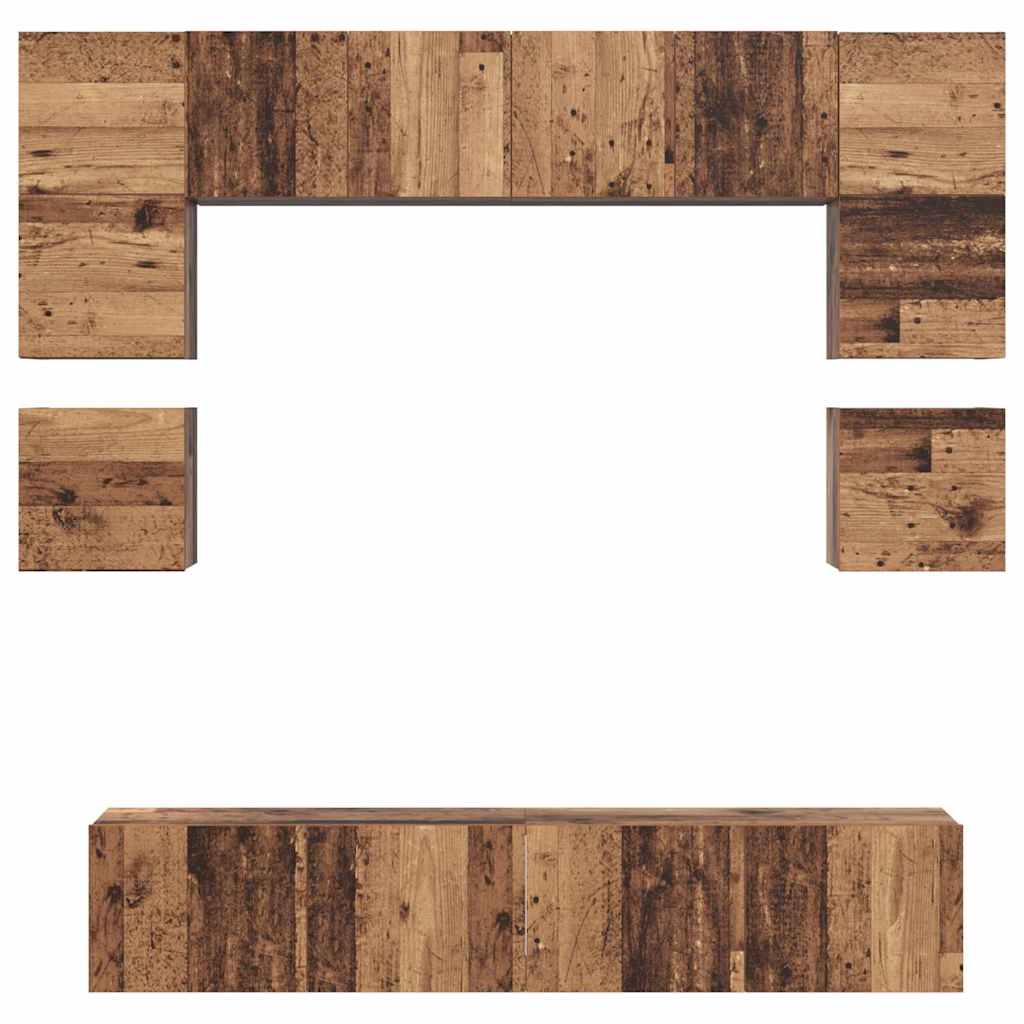 Ensemble meuble TV 8 pcs Bois Ancien Bois d'ingénierie - XIOS