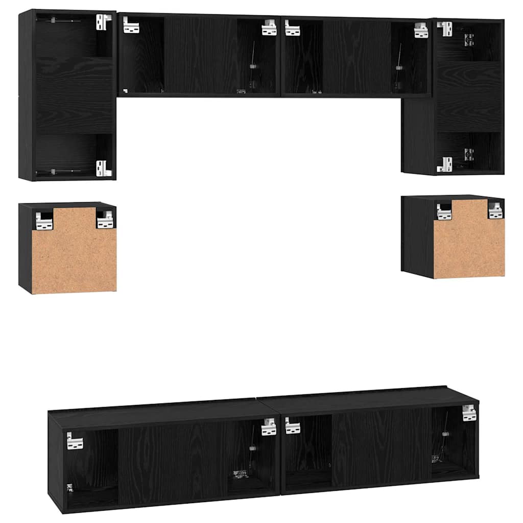 Ensemble meuble TV 8 pcs Chêne noir Bois d'ingénierie - XIOS