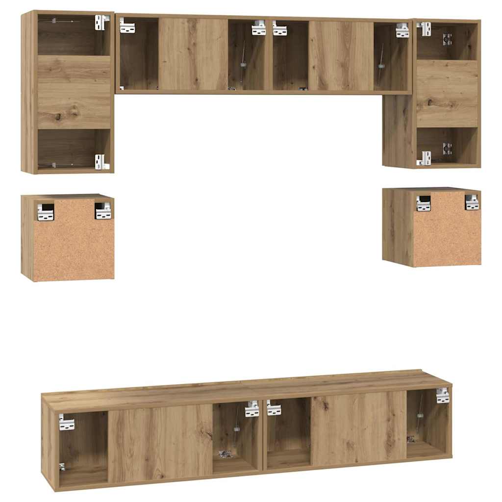 Ensemble meuble TV 8 pcs Chêne artisanal Bois d'ingénierie - XIOS
