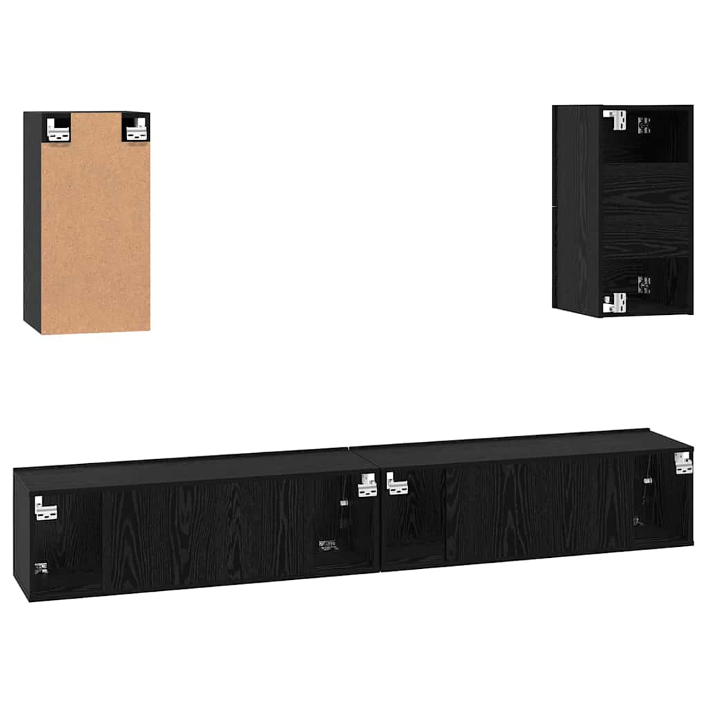 Meuble TV mural 3 pcs Chêne noir Bois d'ingénierie - XIOS