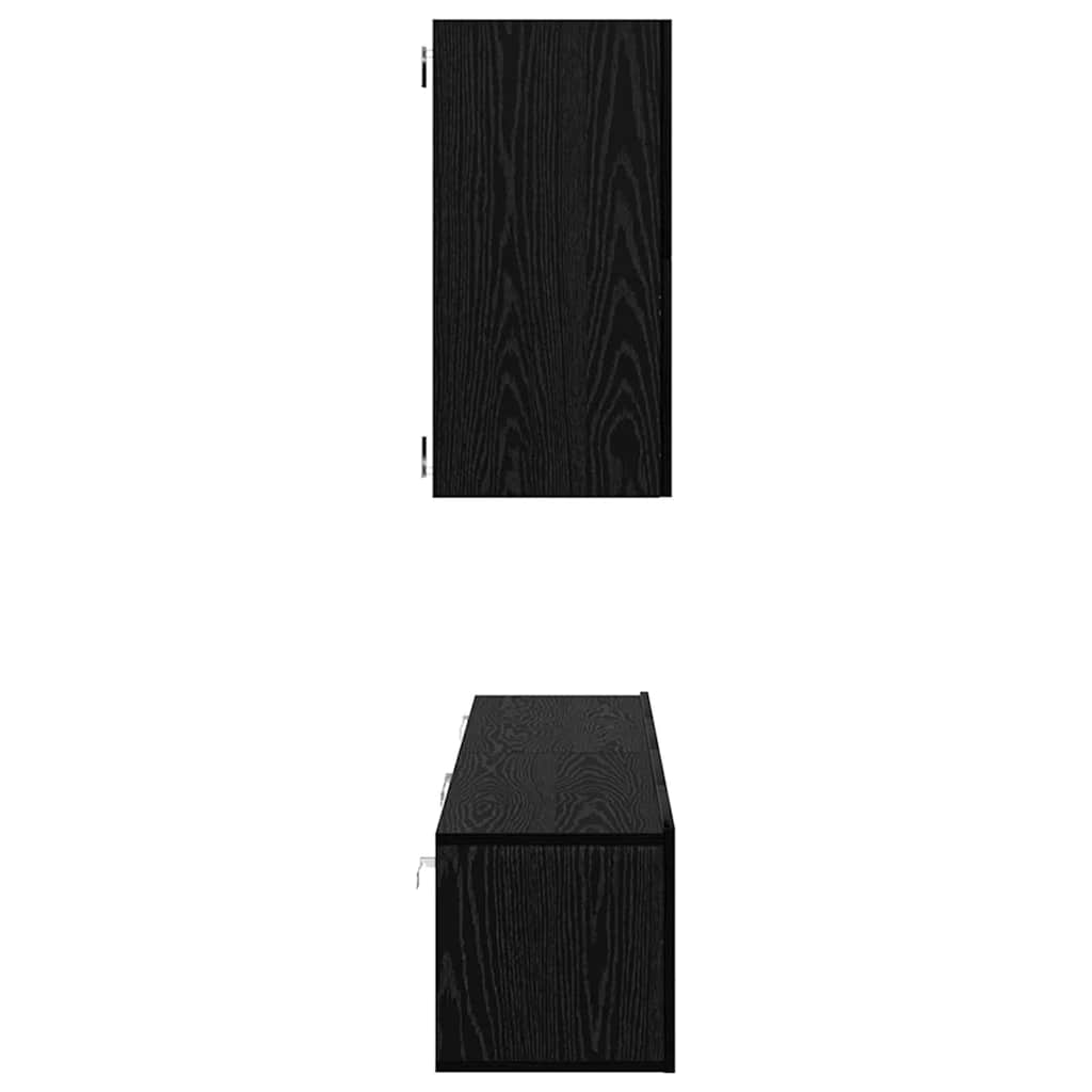 Meuble TV mural 3 pcs Chêne noir Bois d'ingénierie - XIOS