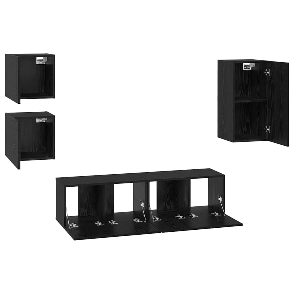 Ensemble meuble TV 5 pcs Chêne noir Bois d'ingénierie - XIOS
