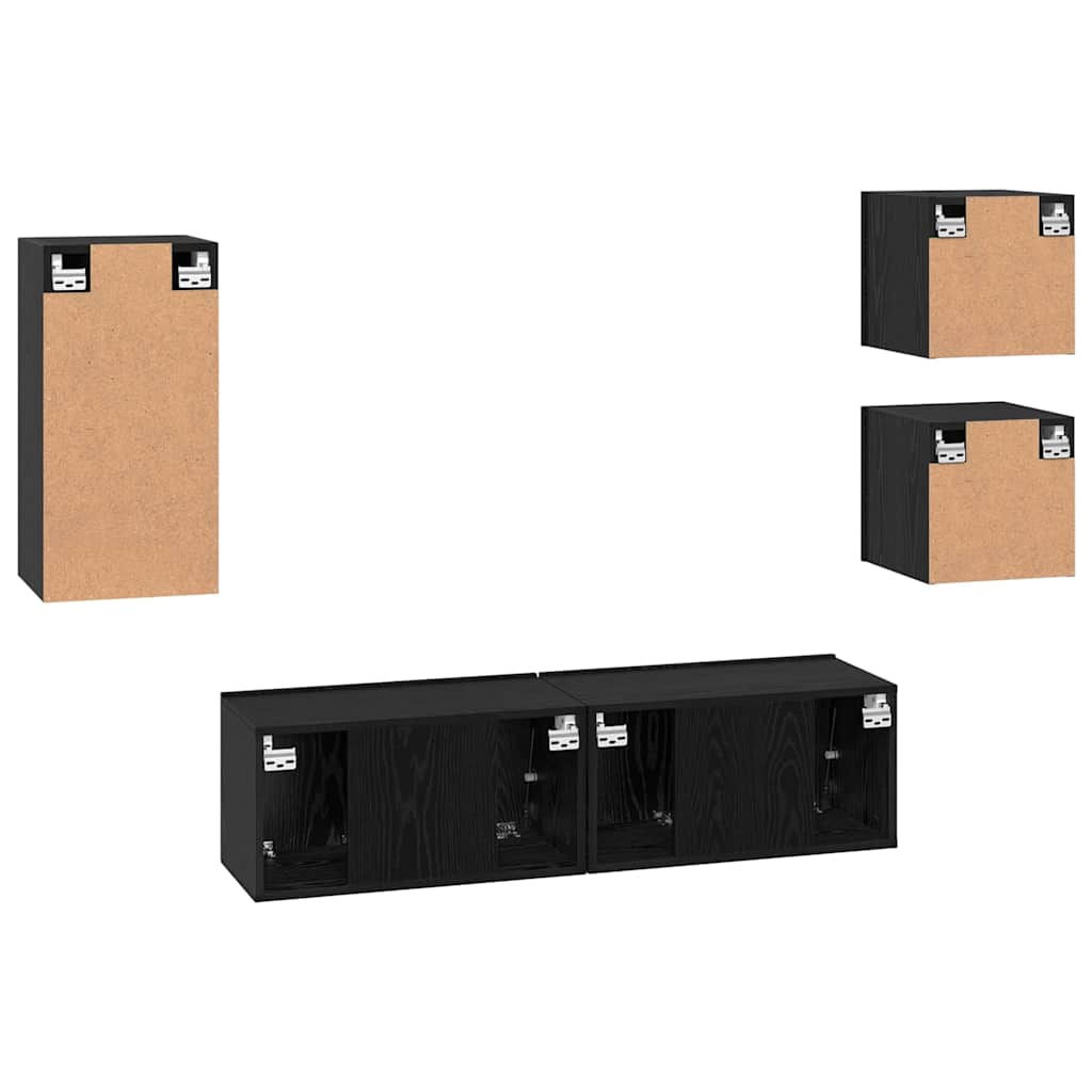 Ensemble meuble TV 5 pcs Chêne noir Bois d'ingénierie - XIOS