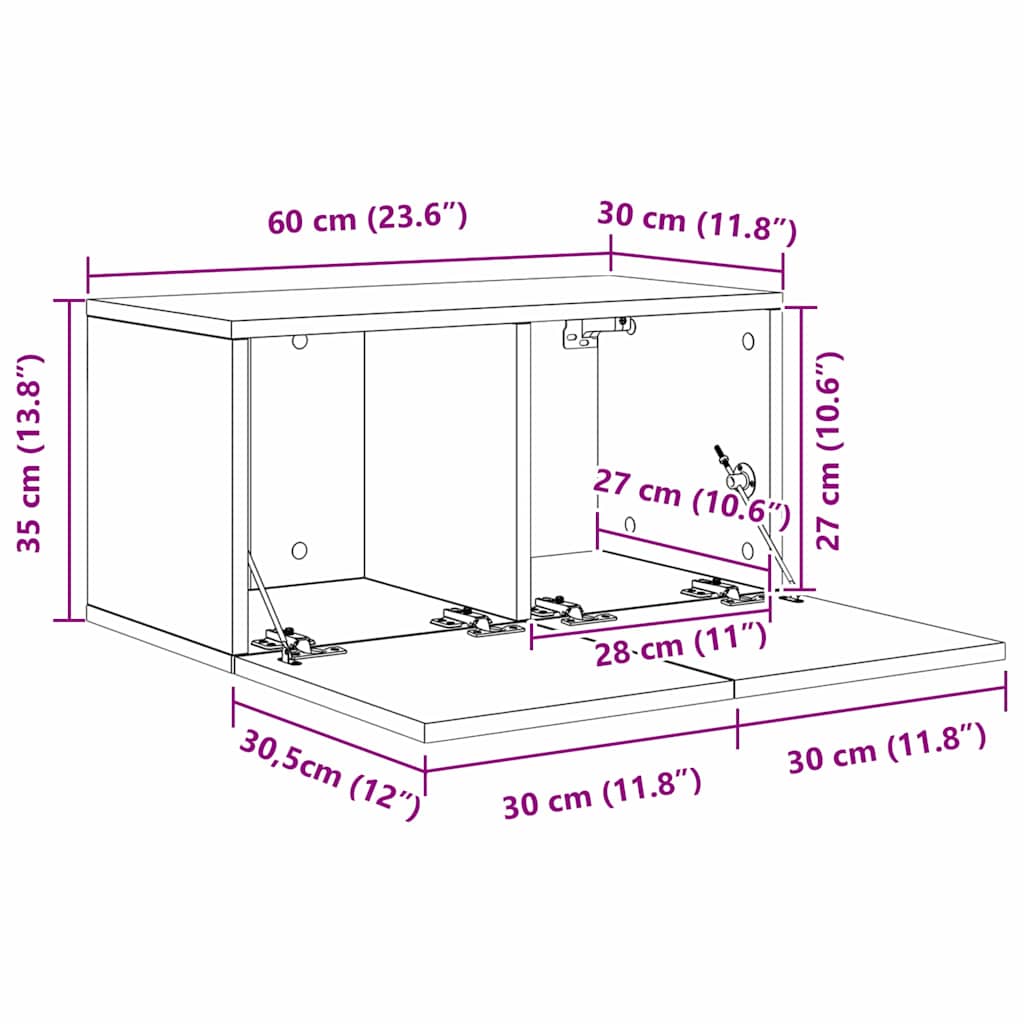 Ensemble meuble TV 8 pcs Bois ancien 60 x 30 x 30 cm - XIOS