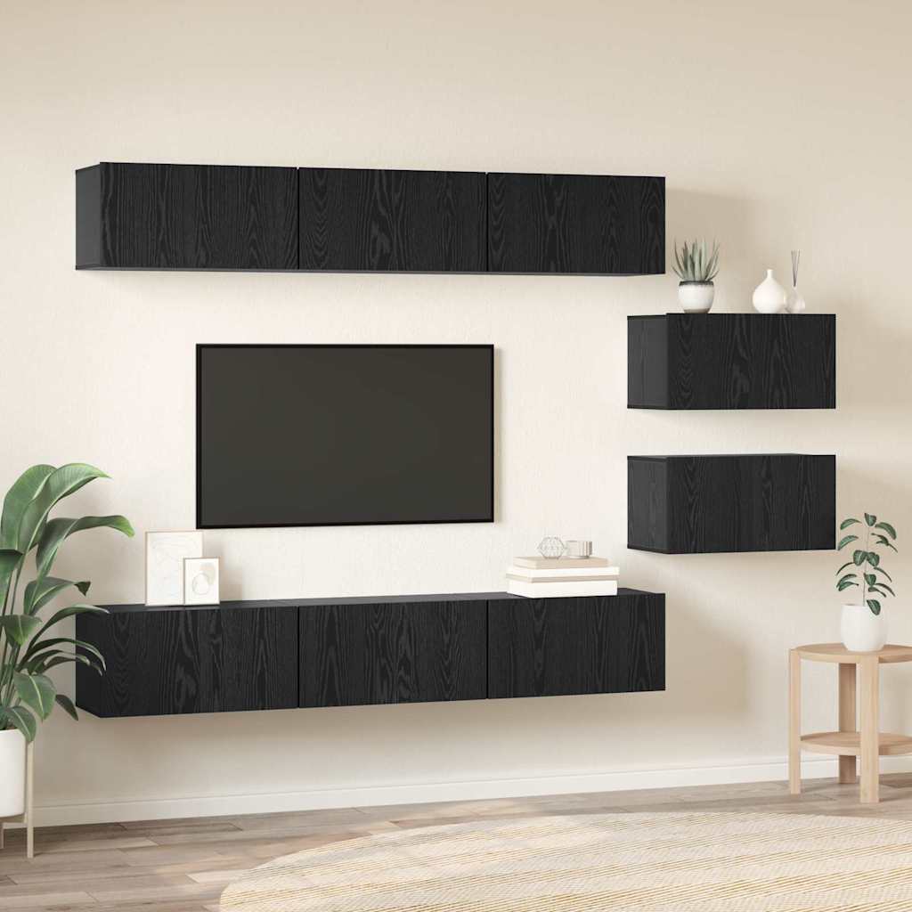 Ensemble meuble TV 8 pcs Chêne noir 60 x 30 x 30 cm - XIOS