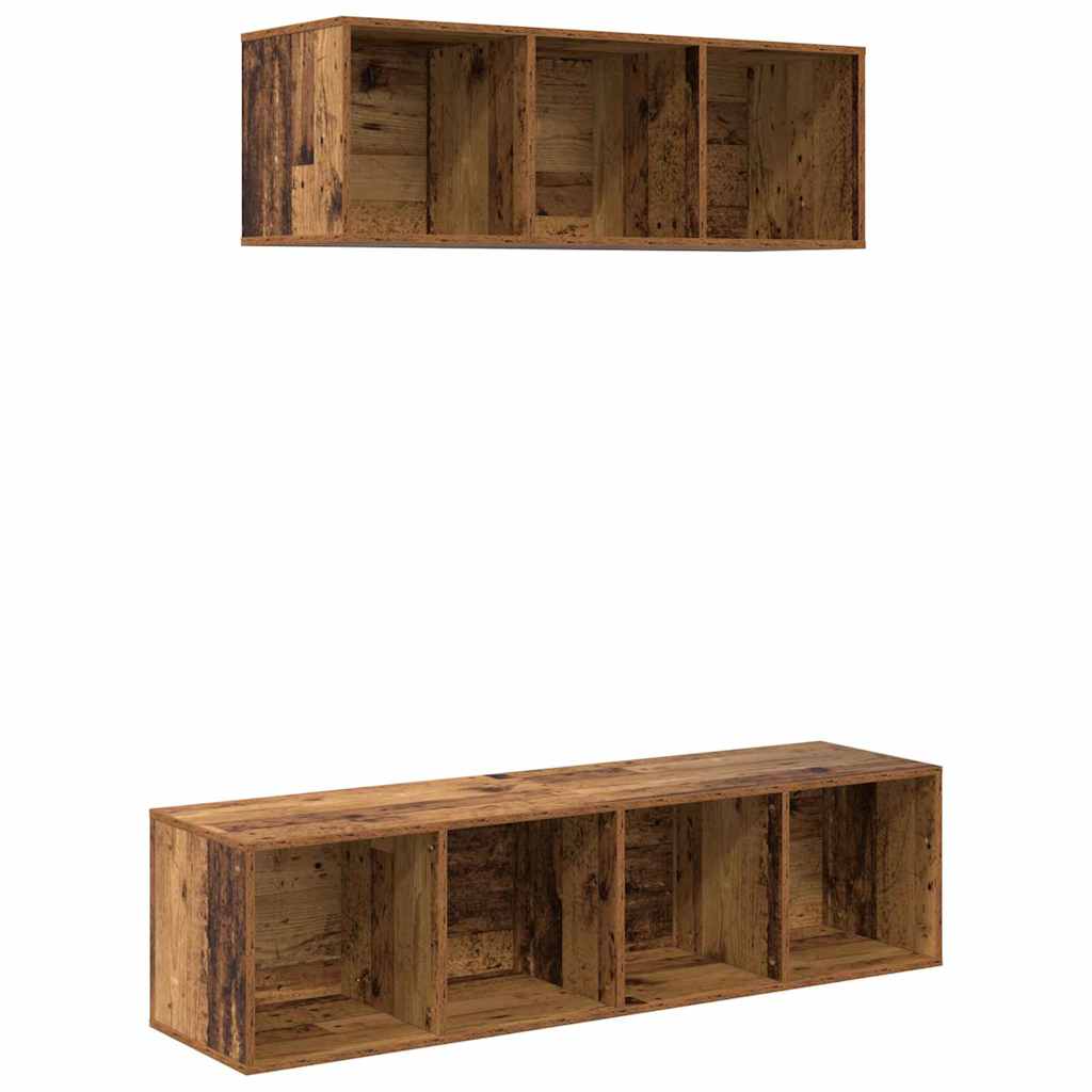 Ensemble de meubles TV 2 pcs Bois ancien Bois d'ingénierie - XIOS