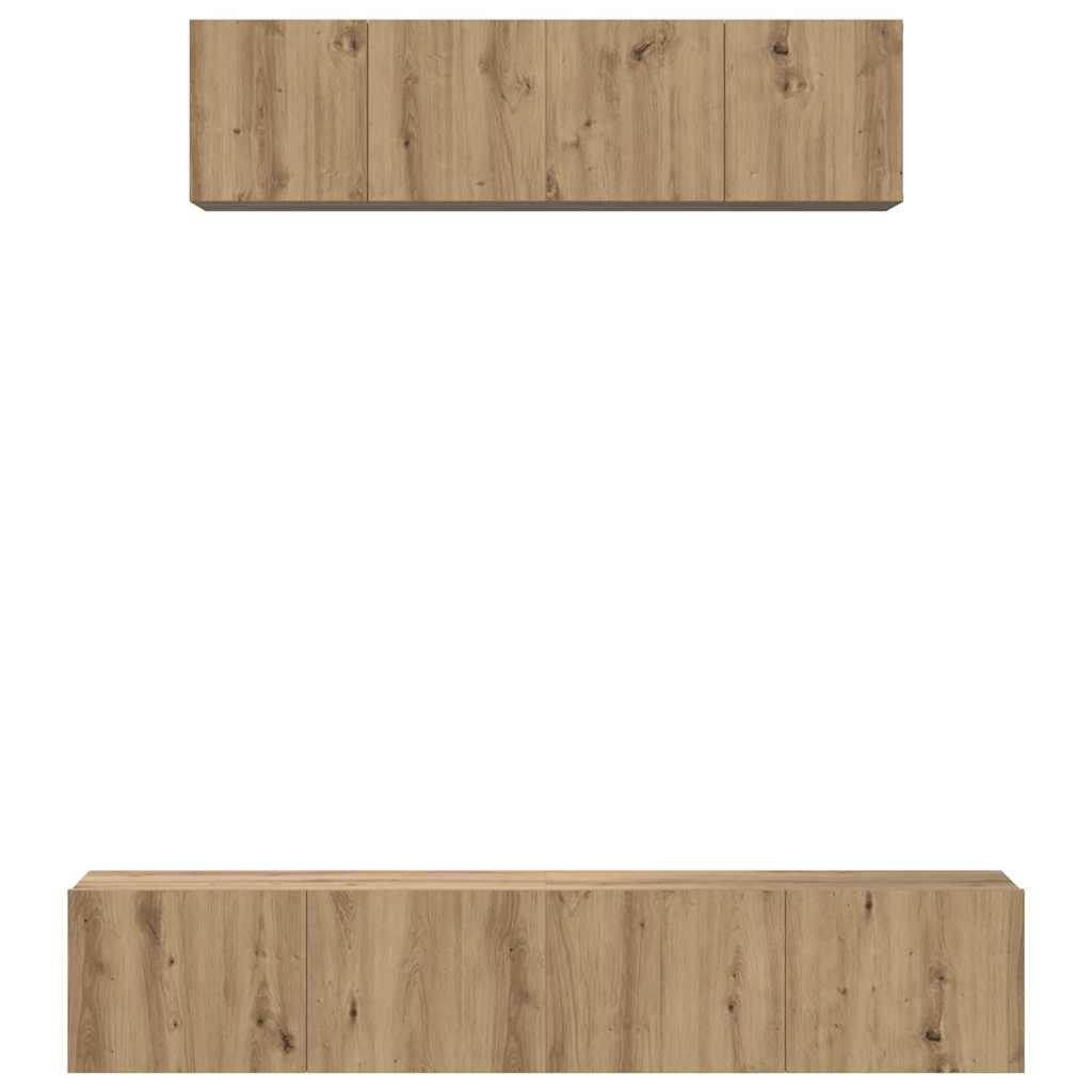 Ensemble meuble TV 4 pcs Chêne artisanal Bois d'ingénierie - XIOS