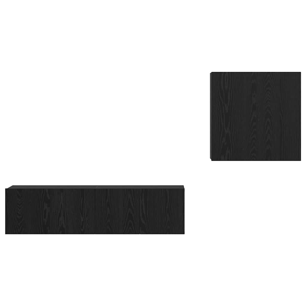 Ensemble meuble TV 4 pc Chêne noir Bois d'ingénierie