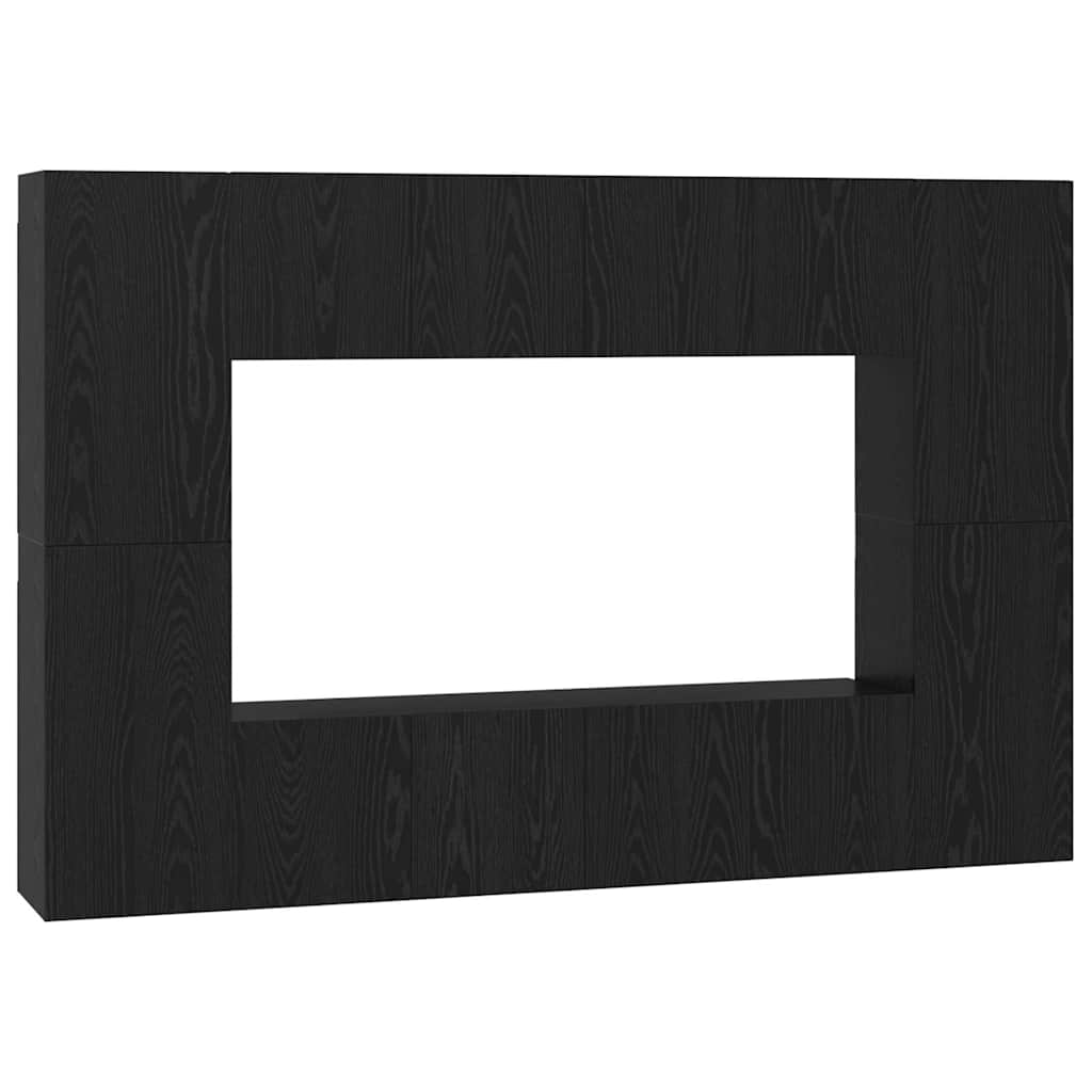Ensemble meuble TV 8 pc Chêne noir Bois d'ingénierie