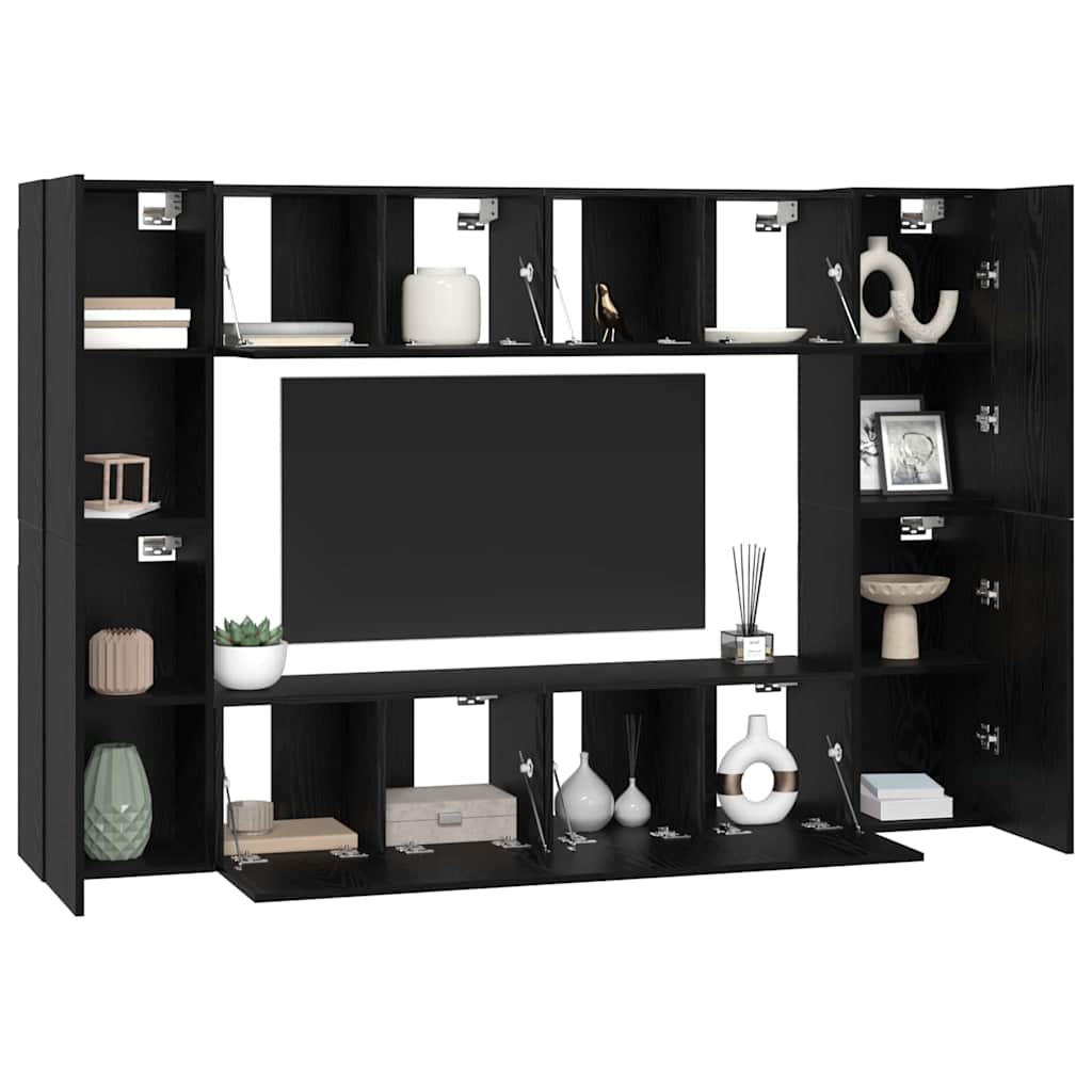 Ensemble meuble TV 8 pcs Chêne noir Bois d'ingénierie - XIOS
