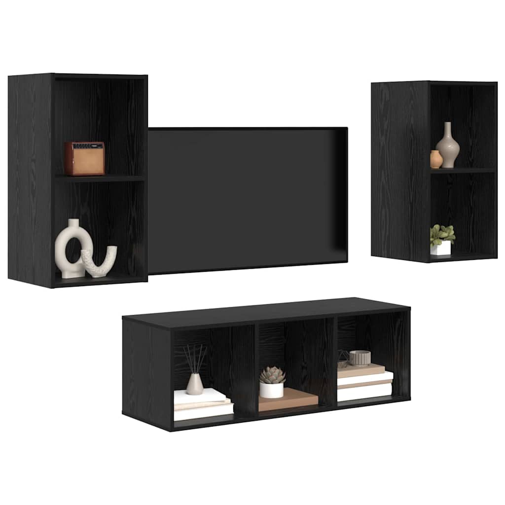 Ensemble meuble TV 3 pcs Chêne noir Bois d'ingénierie - XIOS