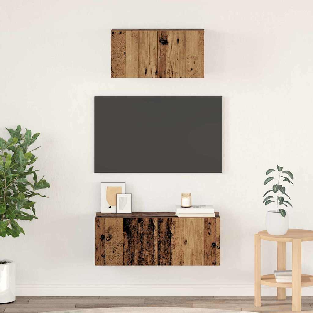 Ensemble meuble TV 2 pcs Bois Ancien Bois d'ingénierie - XIOS