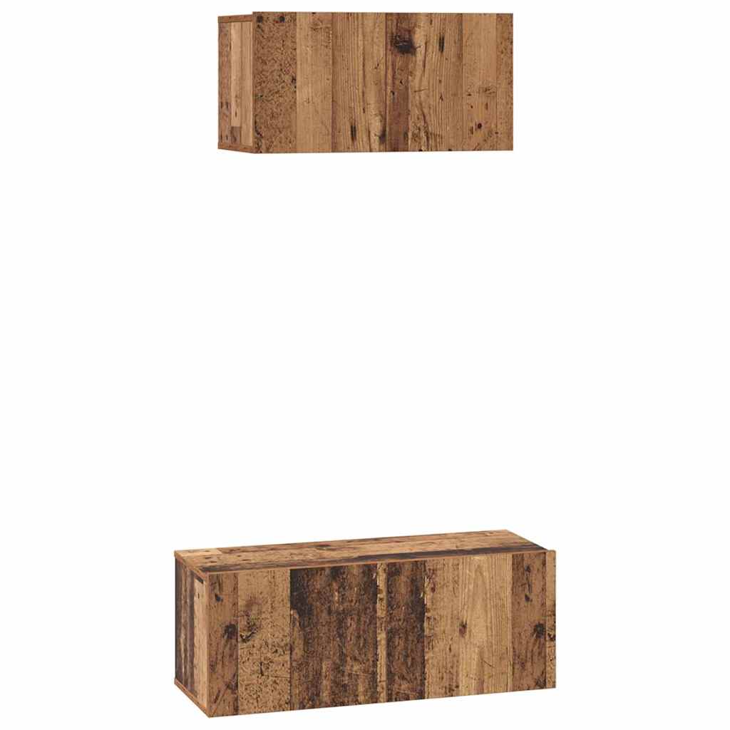 Ensemble meuble TV 2 pcs Bois Ancien Bois d'ingénierie - XIOS