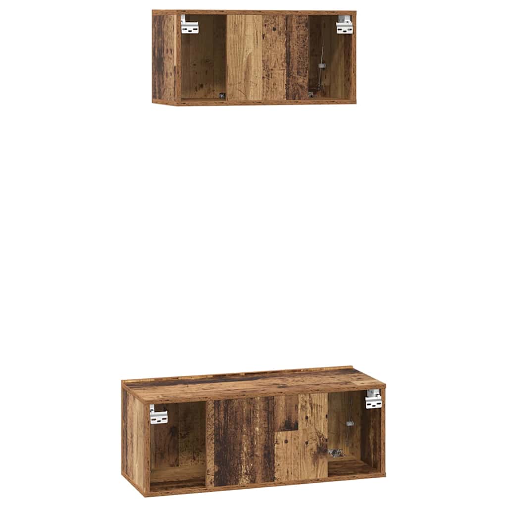 Ensemble meuble TV 2 pcs Bois Ancien Bois d'ingénierie - XIOS