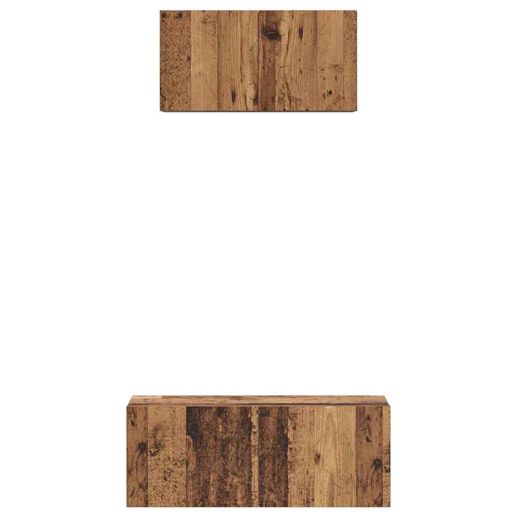 Ensemble meuble TV 2 pcs Bois Ancien Bois d'ingénierie - XIOS