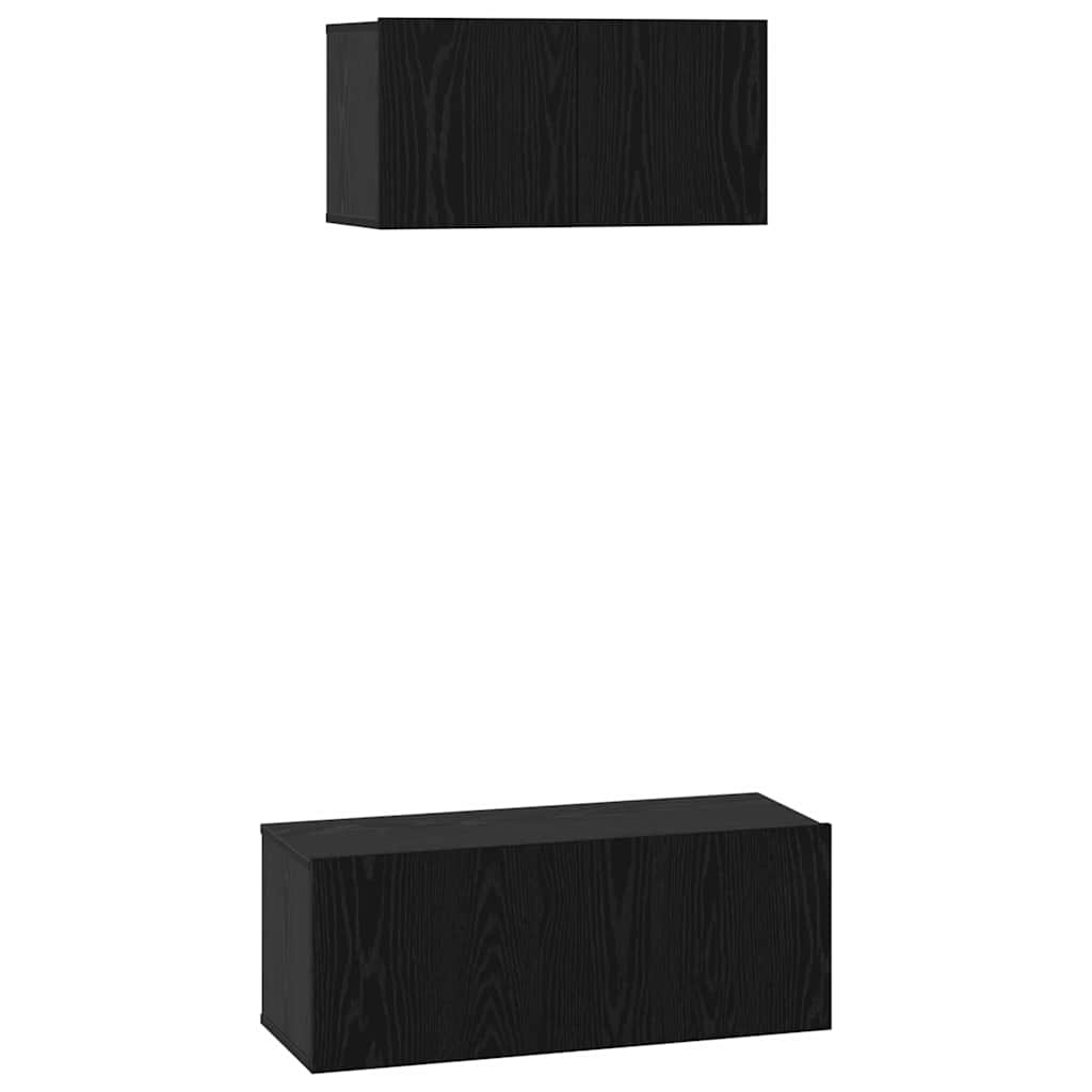 Ensemble meuble TV 2 pcs Chêne noir Bois d'ingénierie - XIOS