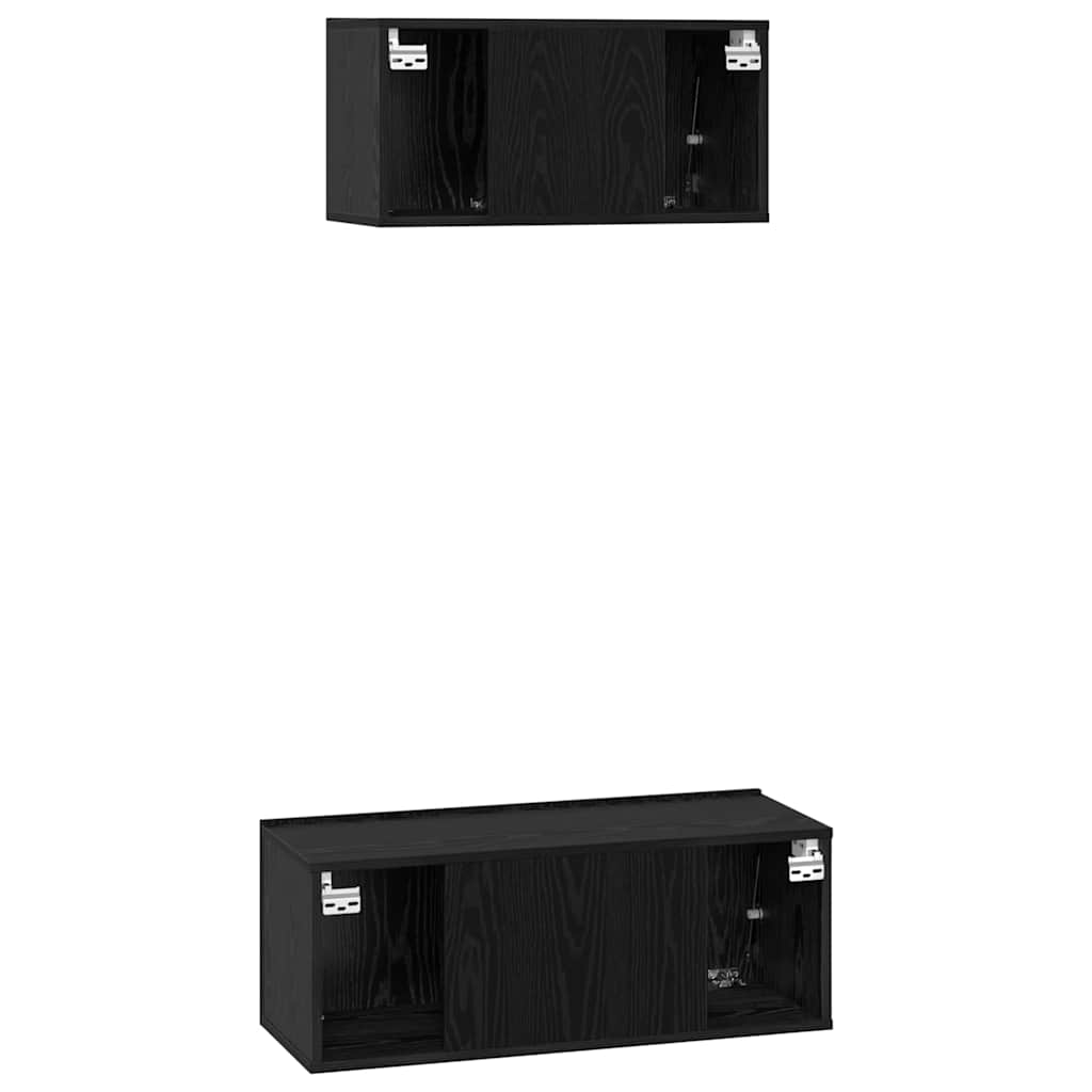 Ensemble meuble TV 2 pcs Chêne noir Bois d'ingénierie - XIOS