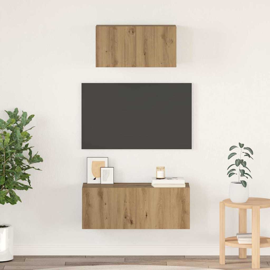 Ensemble meuble TV 2 pcs Chêne artisanal Bois d'ingénierie - XIOS