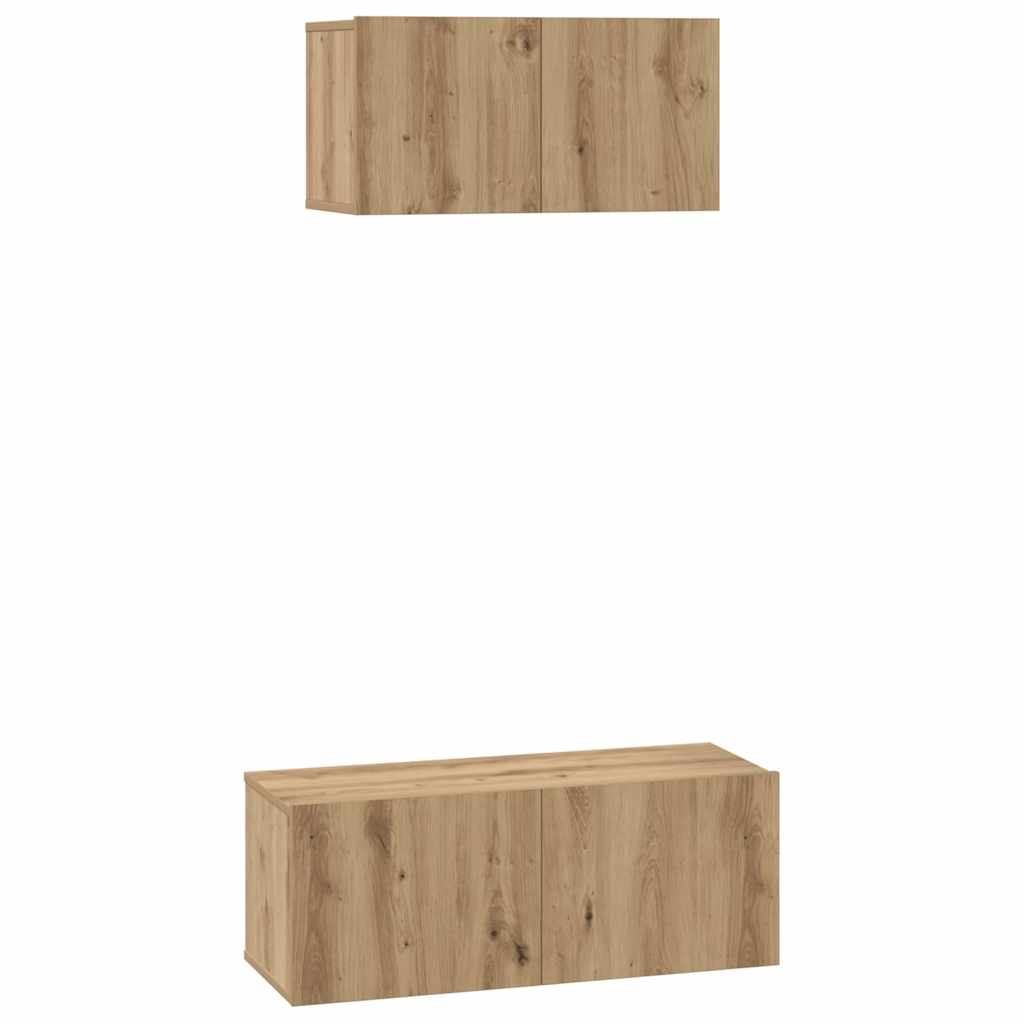 Ensemble meuble TV 2 pcs Chêne artisanal Bois d'ingénierie - XIOS