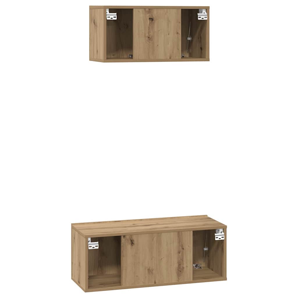 Ensemble meuble TV 2 pcs Chêne artisanal Bois d'ingénierie - XIOS