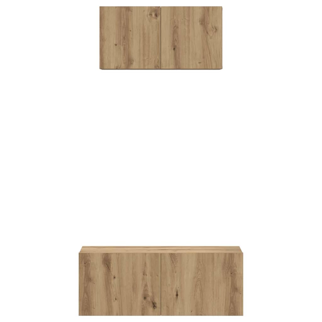 Ensemble meuble TV 2 pcs Chêne artisanal Bois d'ingénierie - XIOS