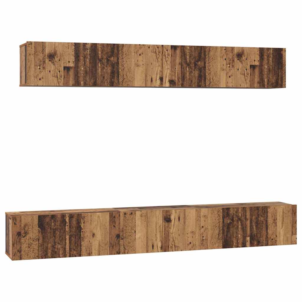 Ensemble meuble TV 5 pc Bois Ancien Bois d'ingénierie