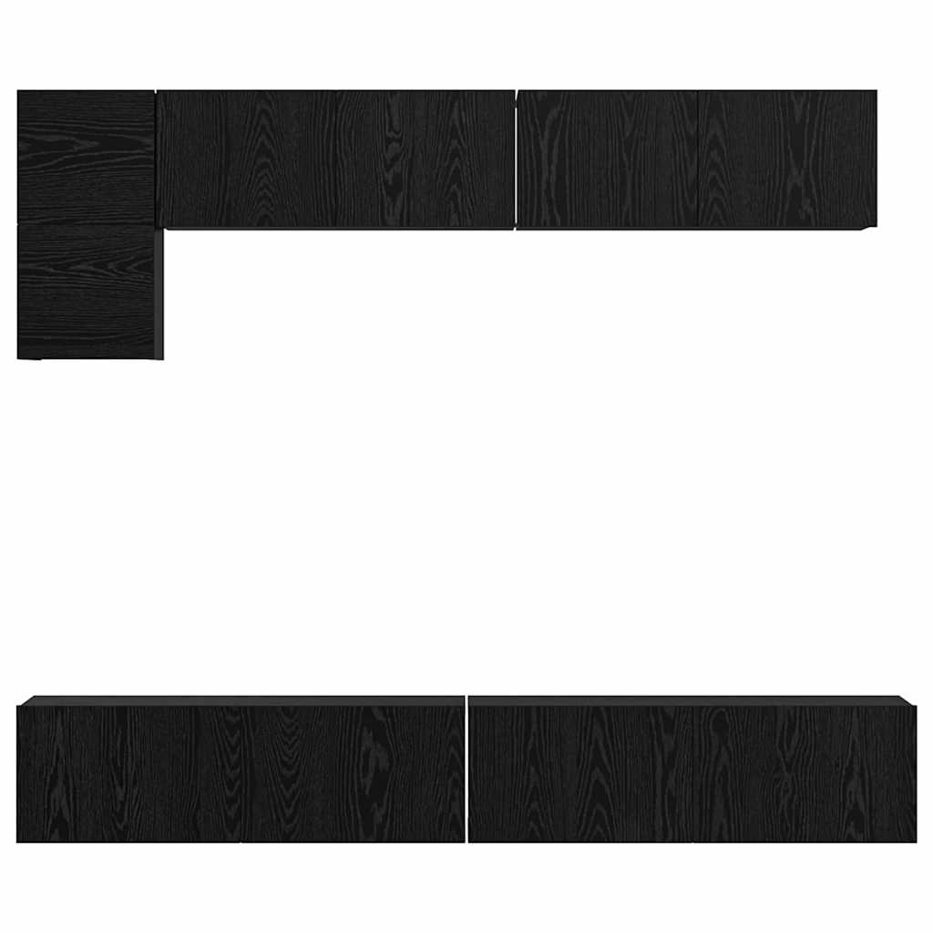 Ensemble meuble TV 5 pc Chêne noir Bois d'ingénierie