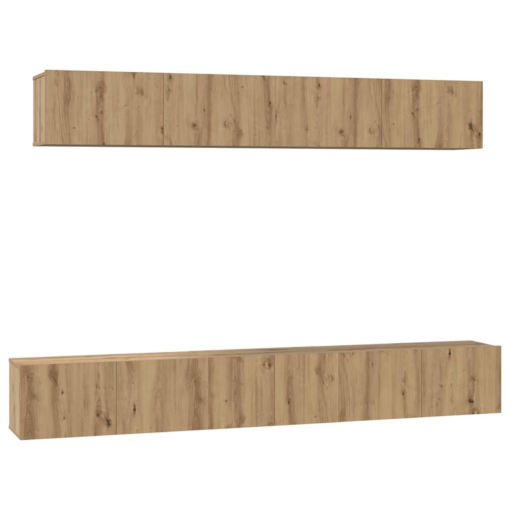 Ensemble meuble TV 5 pcs Chêne artisanal Bois d'ingénierie - XIOS