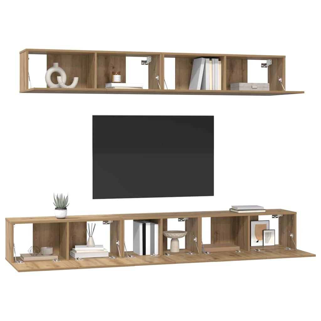 Ensemble meuble TV 5 pcs Chêne artisanal Bois d'ingénierie - XIOS