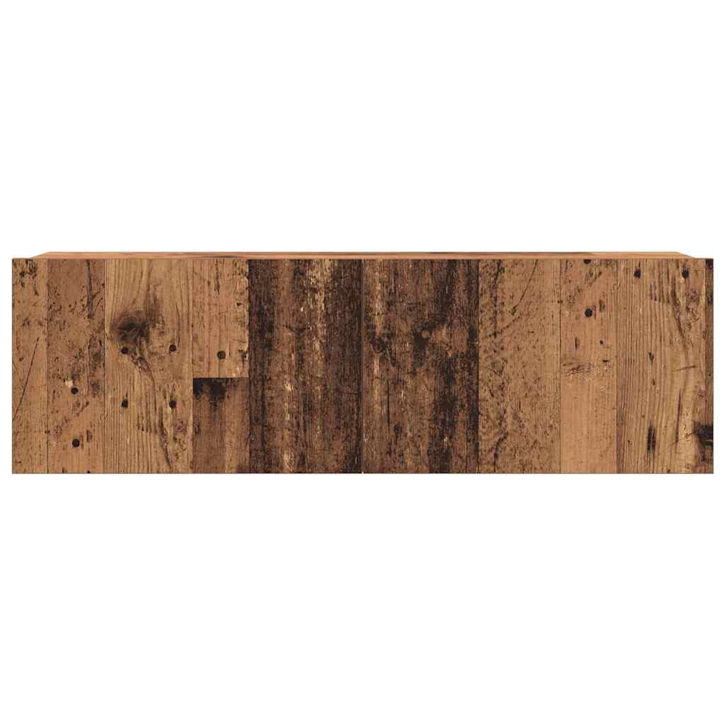 Unites TV Montage mural 4 pcs Bois Ancien Bois d'ingénierie - XIOS