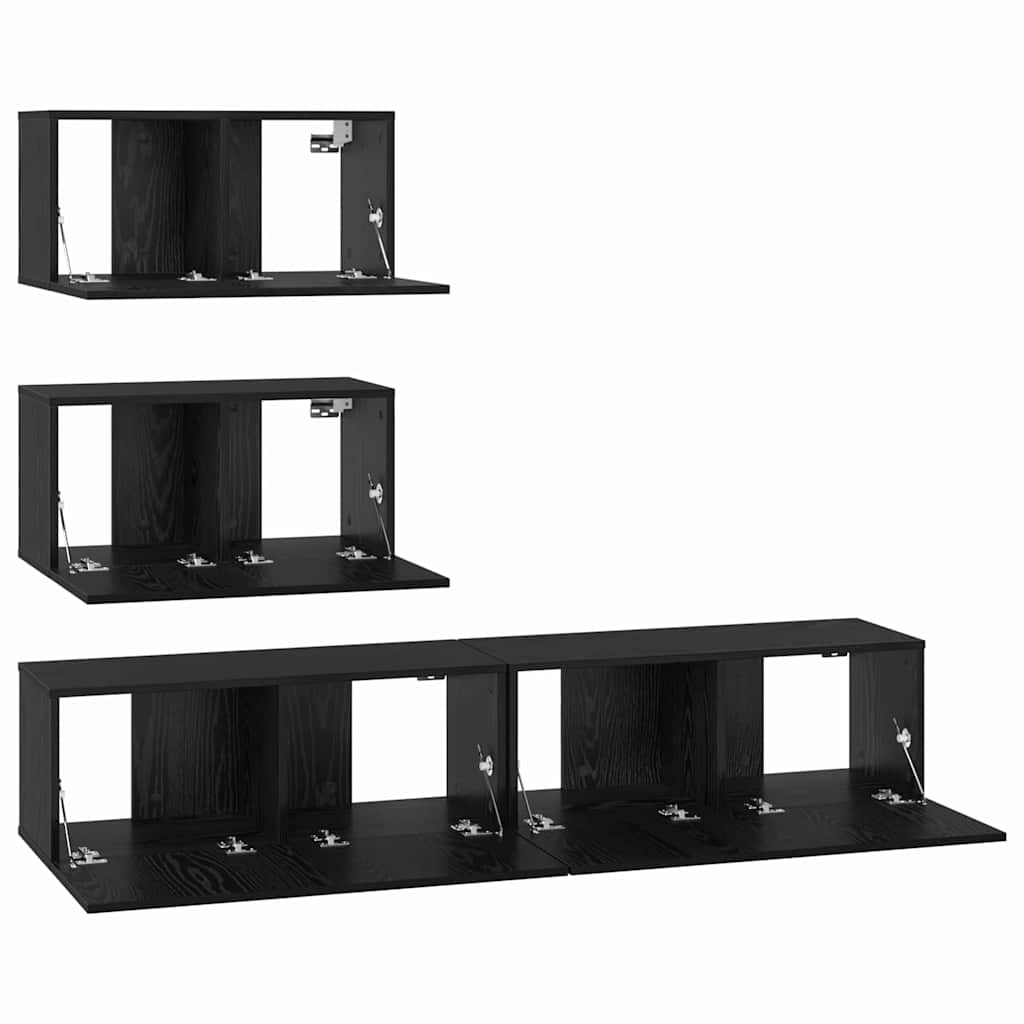 Ensemble meuble TV 4 pcs Chêne noir Bois d'ingénierie - XIOS