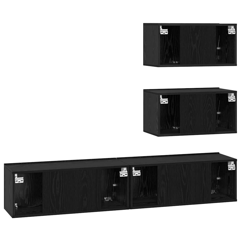 Ensemble meuble TV 4 pcs Chêne noir Bois d'ingénierie - XIOS