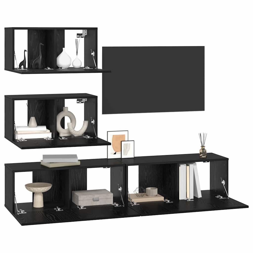 Ensemble meuble TV 4 pcs Chêne noir Bois d'ingénierie - XIOS