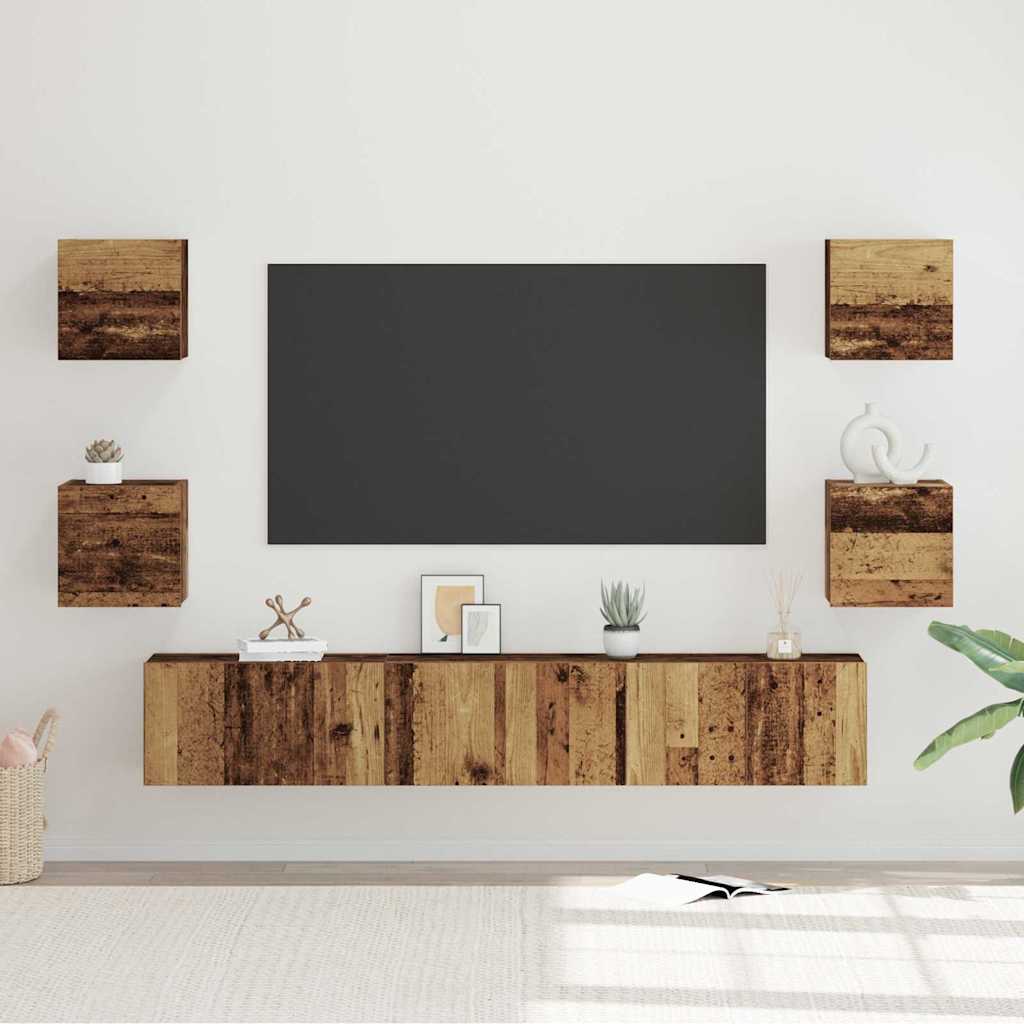 Ensemble meuble TV 7 pcs Bois ancien 60 x 30 x 30 cm - XIOS