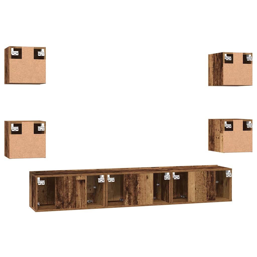 Ensemble meuble TV 7 pcs Bois Ancien Bois d'ingénierie - XIOS