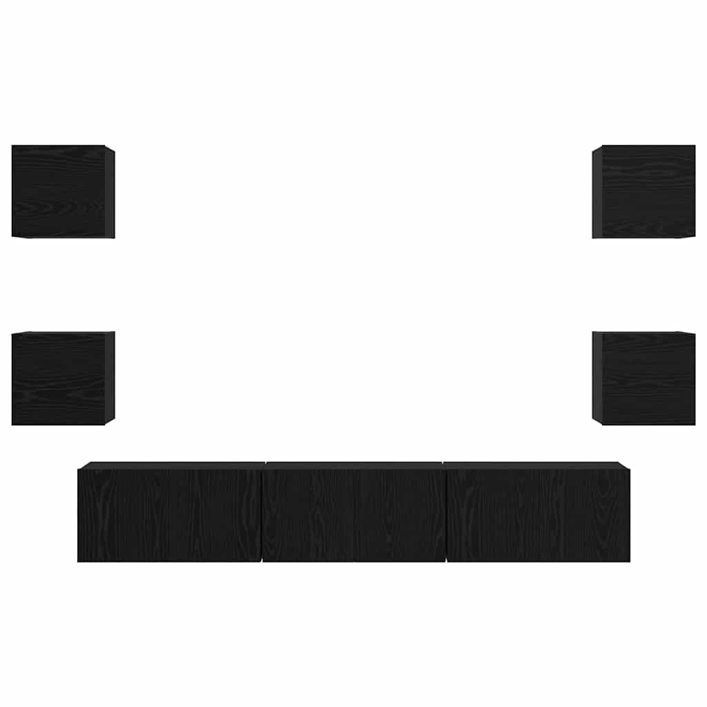 Ensemble meuble TV 7 pcs Chêne noir Bois d'ingénierie - XIOS
