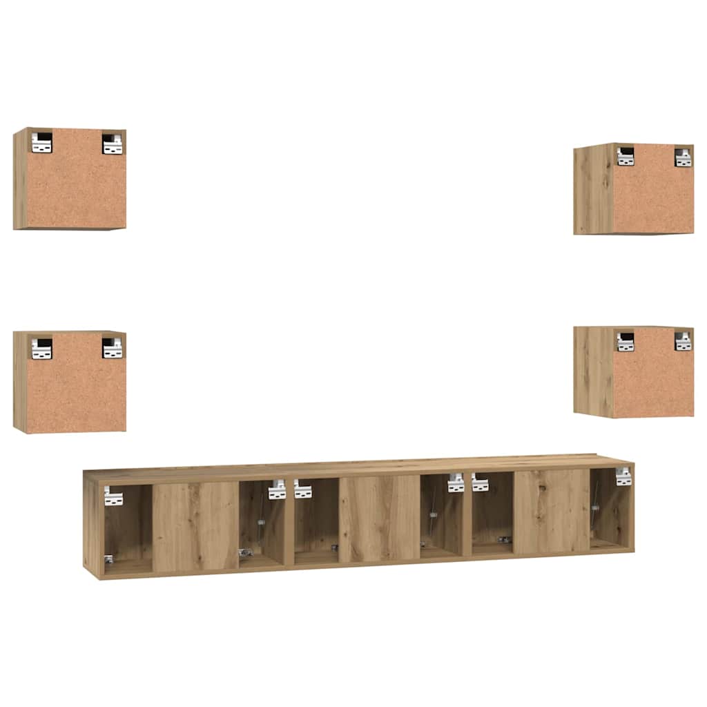 Ensemble meuble TV 7 pc Chêne artisanal Bois d'ingénierie