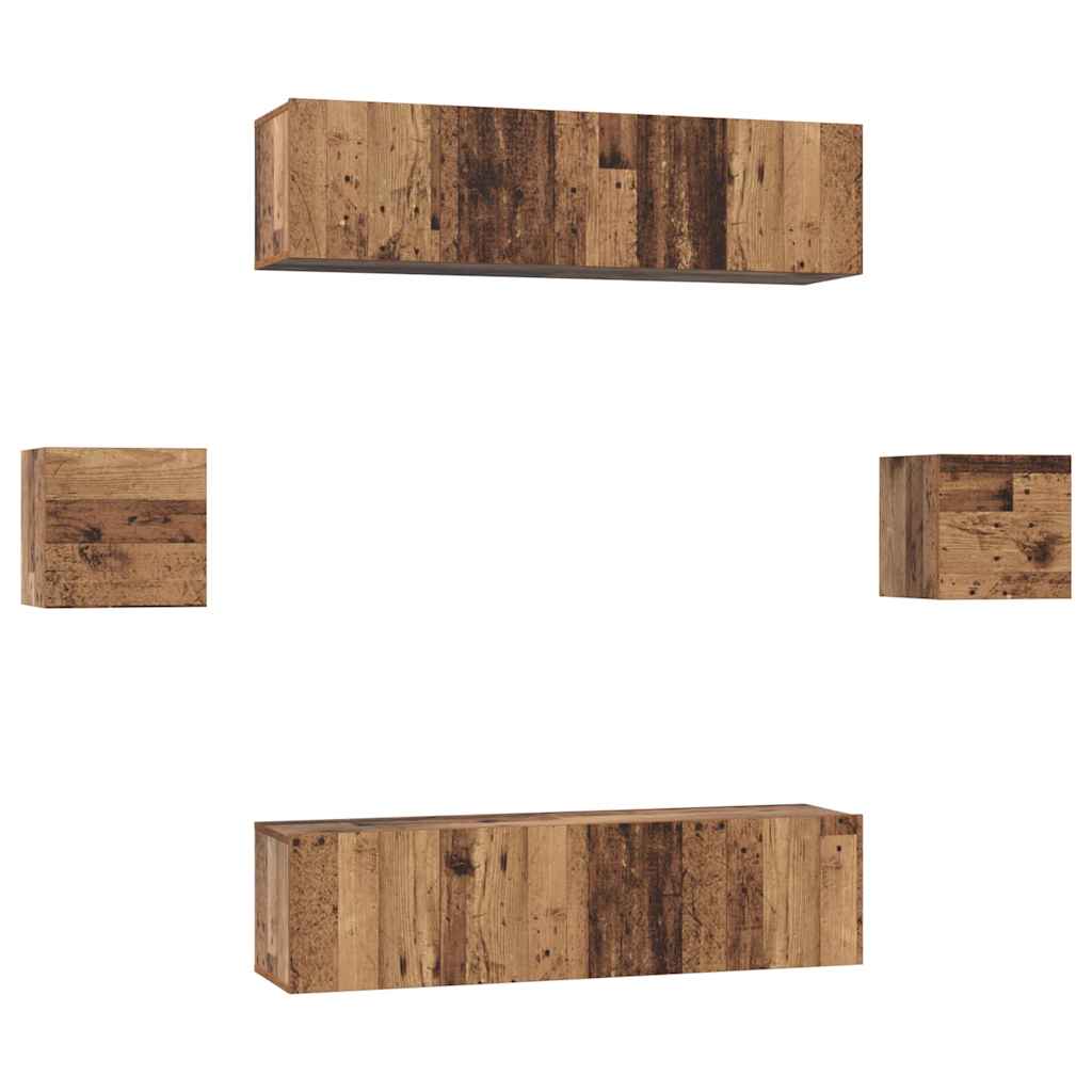Ensemble meuble TV 6 pcs Bois Ancien Bois d'ingénierie - XIOS