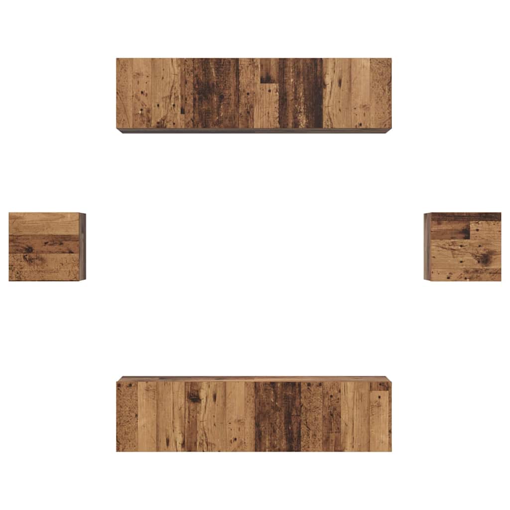 Ensemble meuble TV 6 pcs Bois Ancien Bois d'ingénierie - XIOS